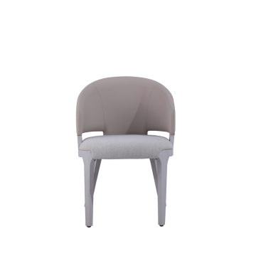 Custom Shaped Curved Board Upholstered Dining Chair
